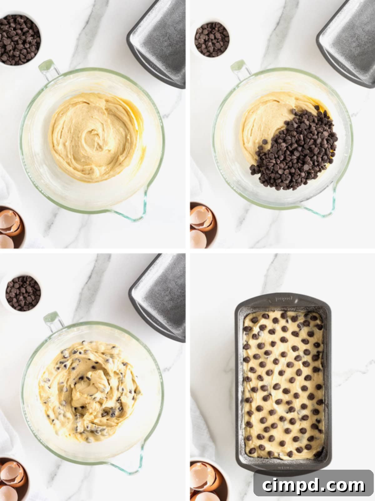 Decadent Chocolate Chip Pound Cake 7 Steps to make chocolate chip pound cake.