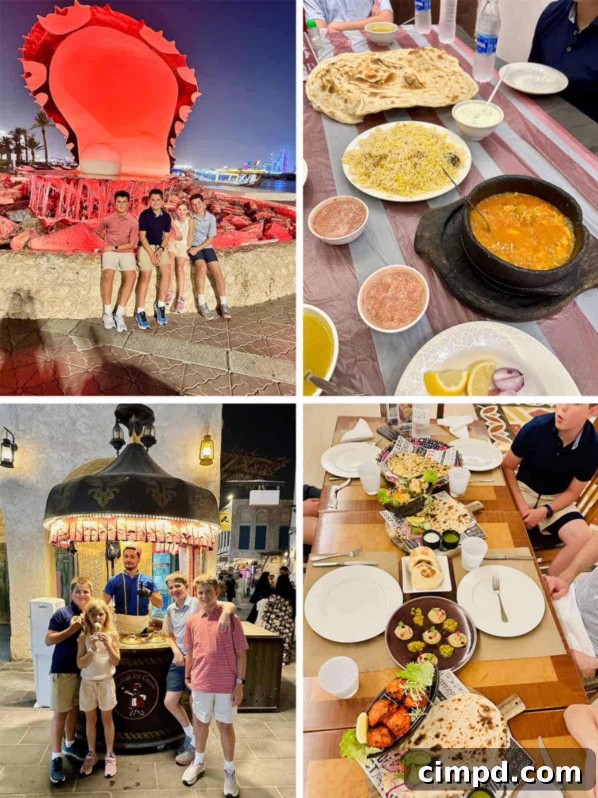 Exploring the Wonders of South Africa and Zambia 7 Collage of Doha Layover activities including camel riding and exploring the Souq Waqif.