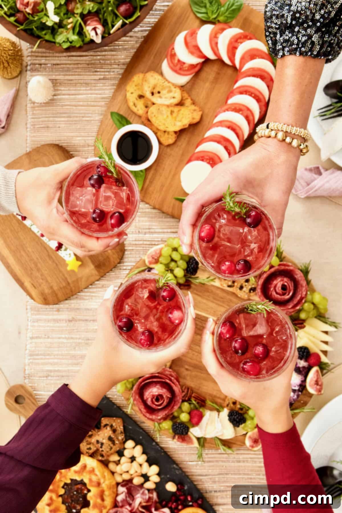 Family enjoying a festive Christmas meal at a beautifully decorated dining table.