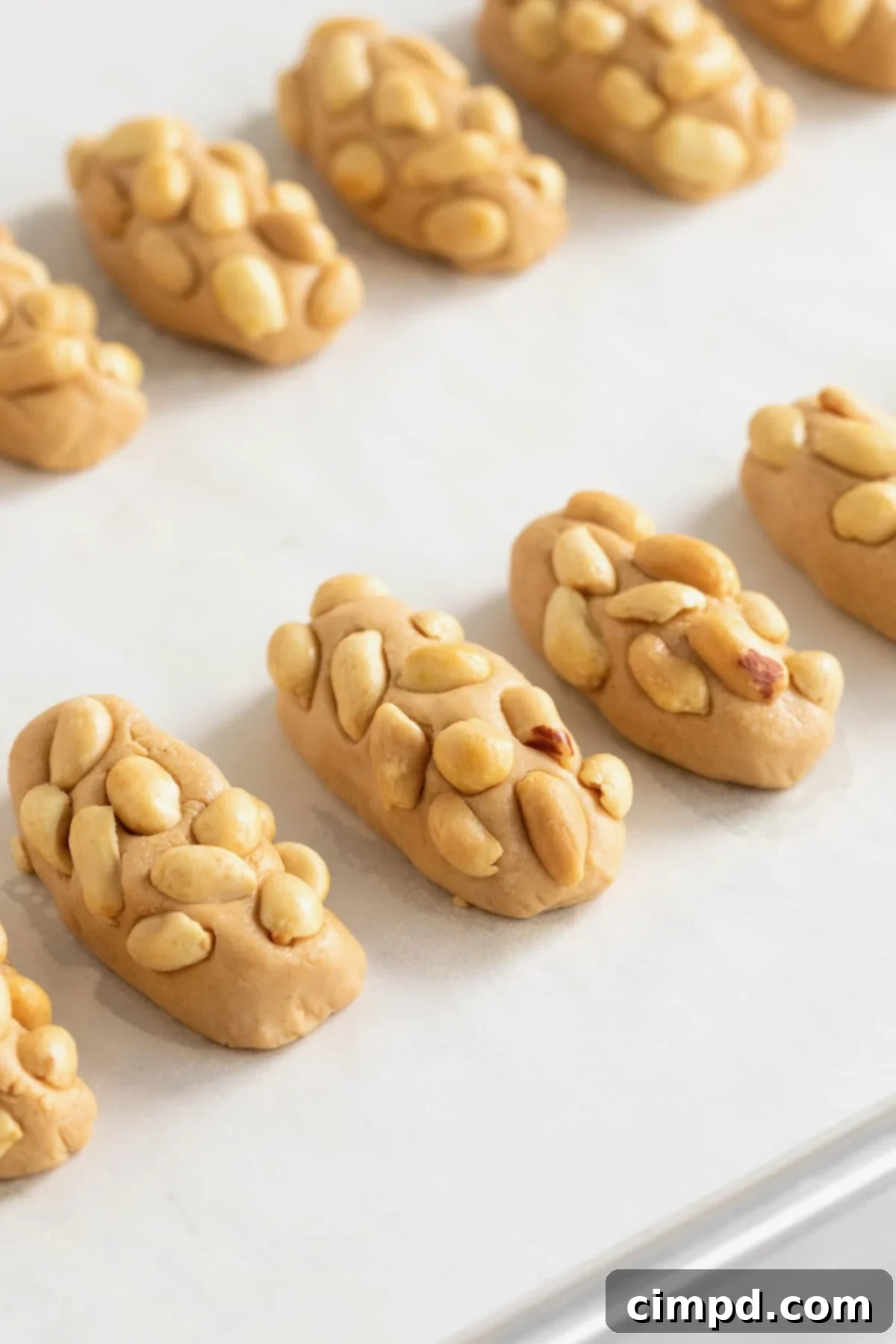 PayDay Treat Squares 9 10 miniature payday candy bars on a parchment lined surface.