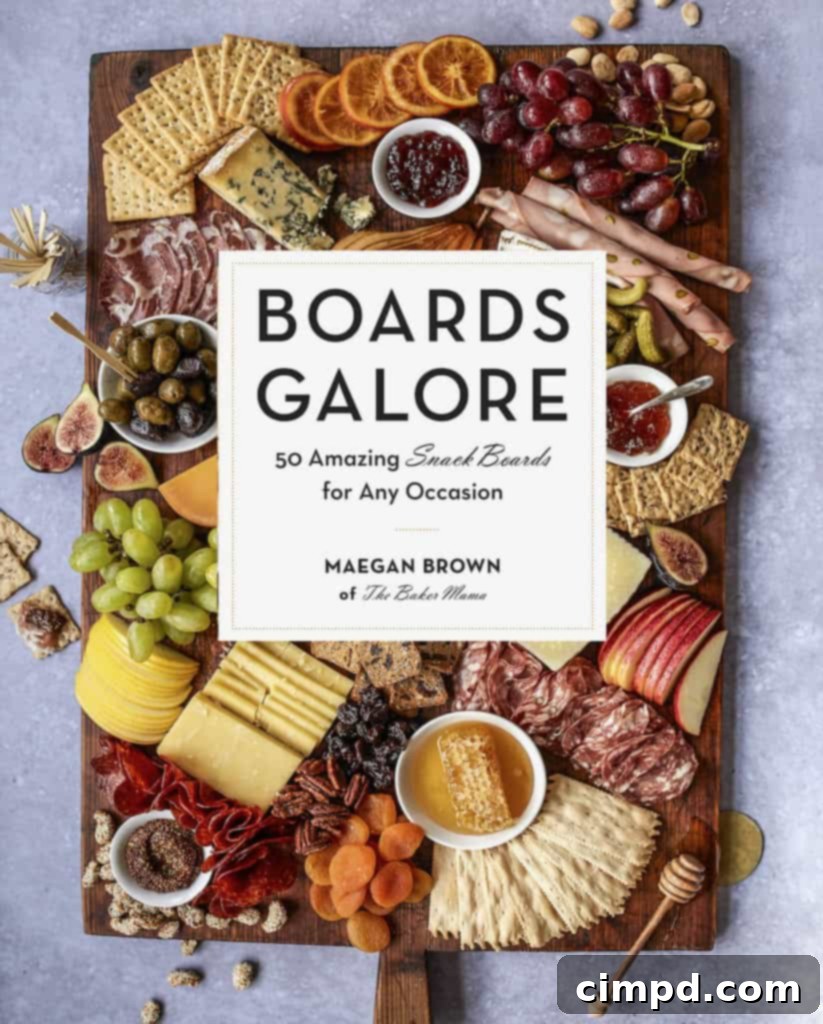 Initial draft cover for the cookbook, titled 'Boards Galore,' showing a different design concept.