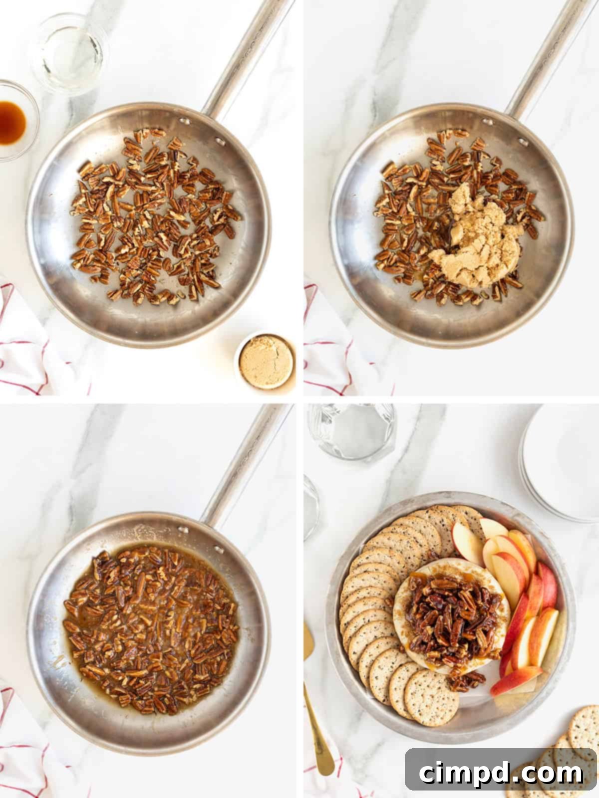 Caramel Pecan Baked Brie 8 Steps to make Pecan Pie Baked Brie