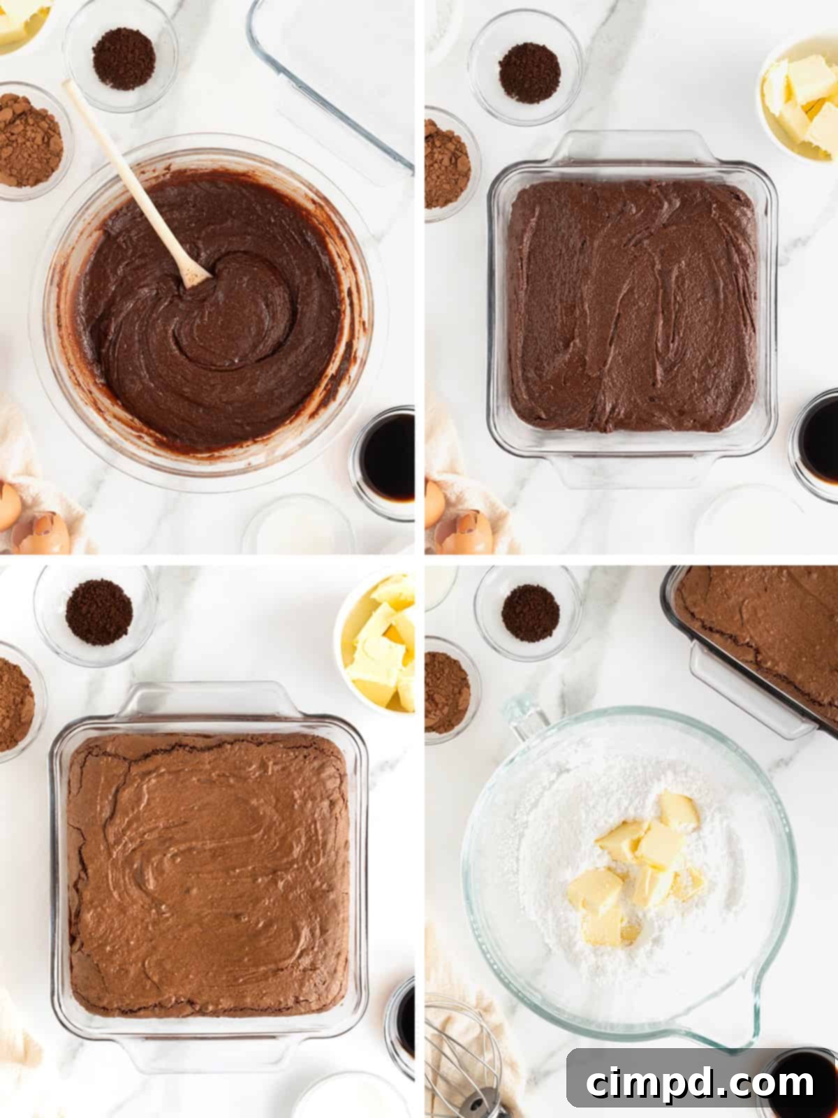 Mocha Velvet Brownies 8 Steps to make frosted espresso brownies.