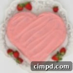 Fresh Strawberry Heart Cake