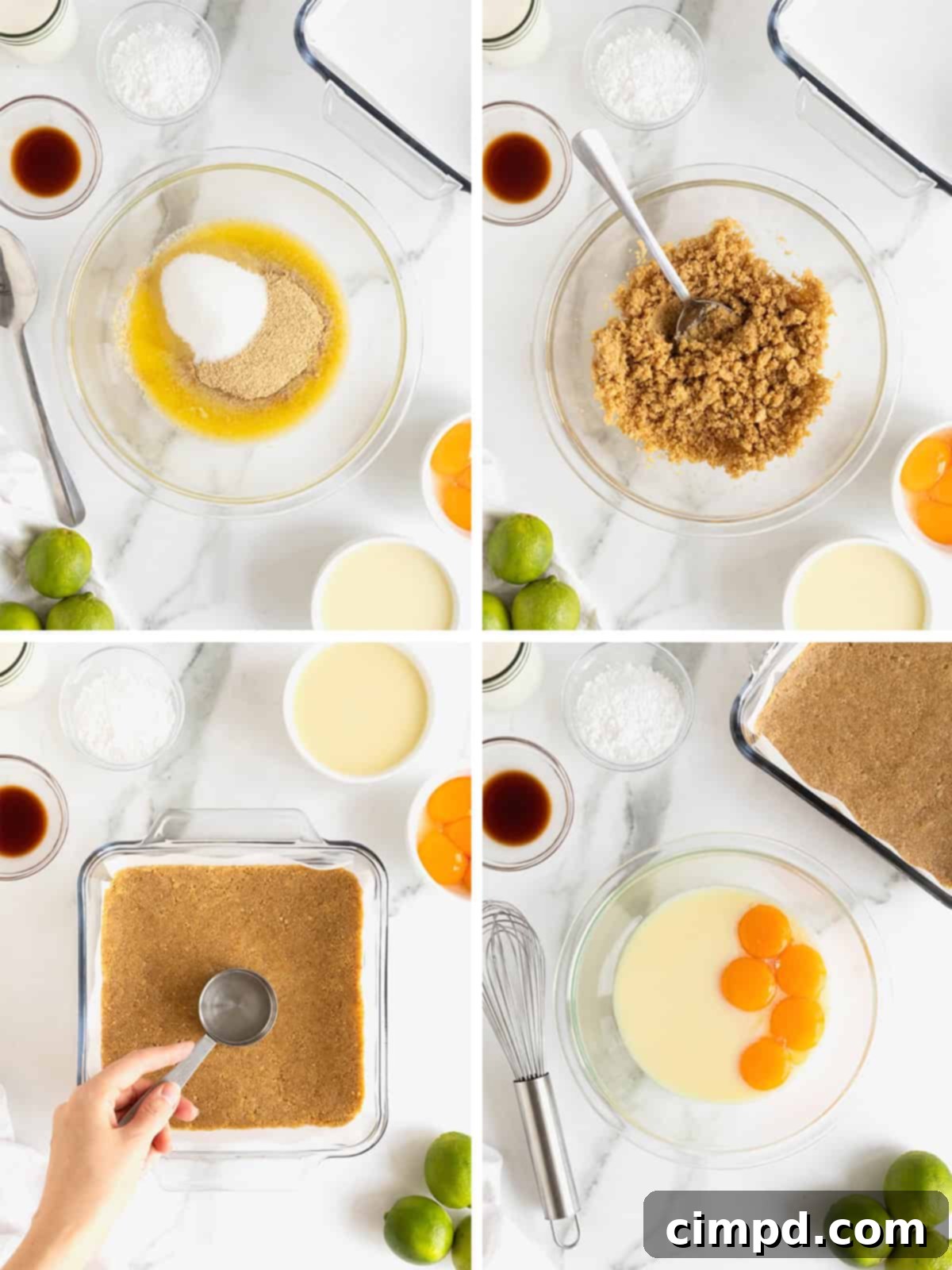 Steps to make Key Lime Pie Bars.