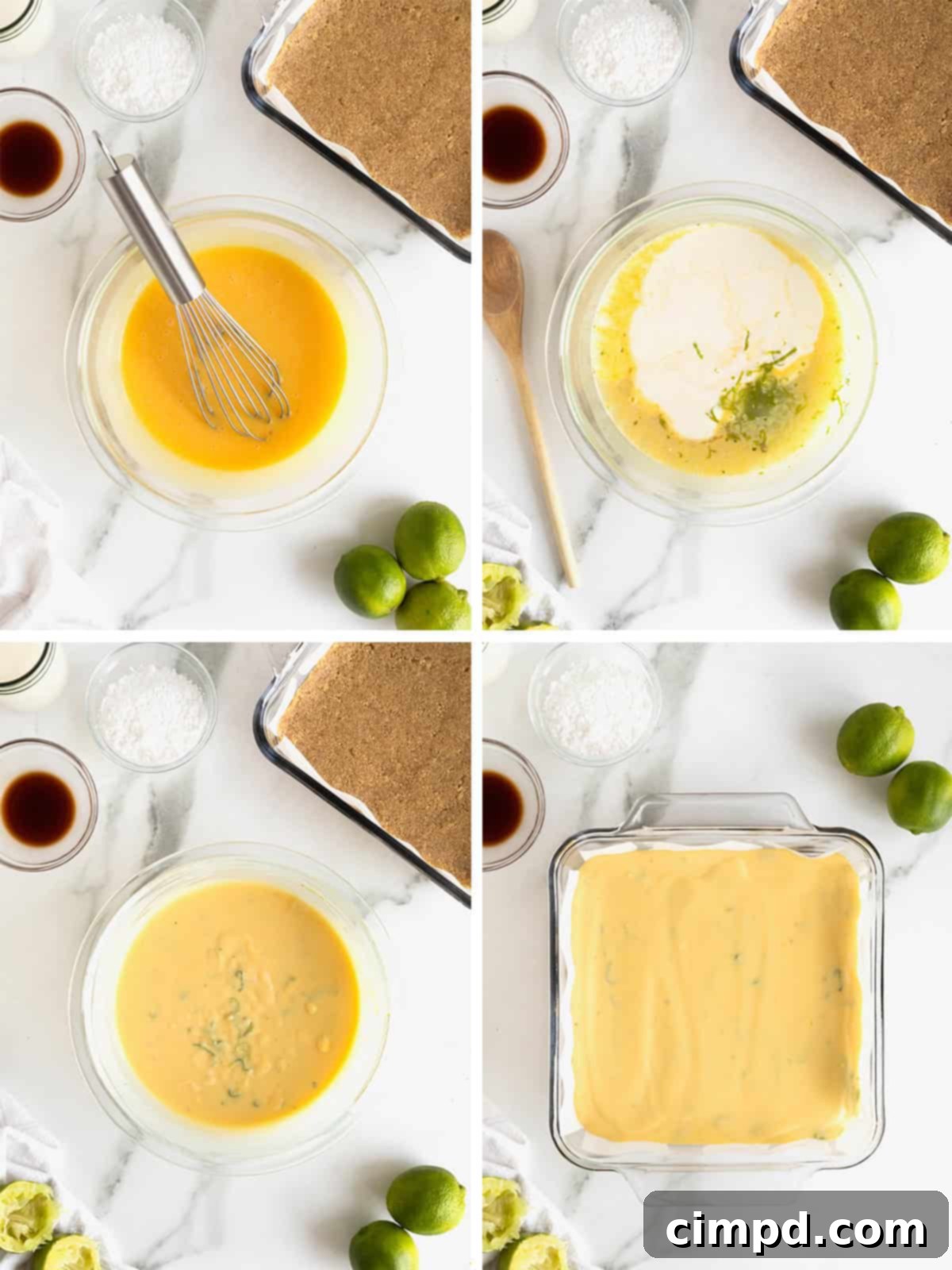 Steps to make Key Lime Pie Bars.