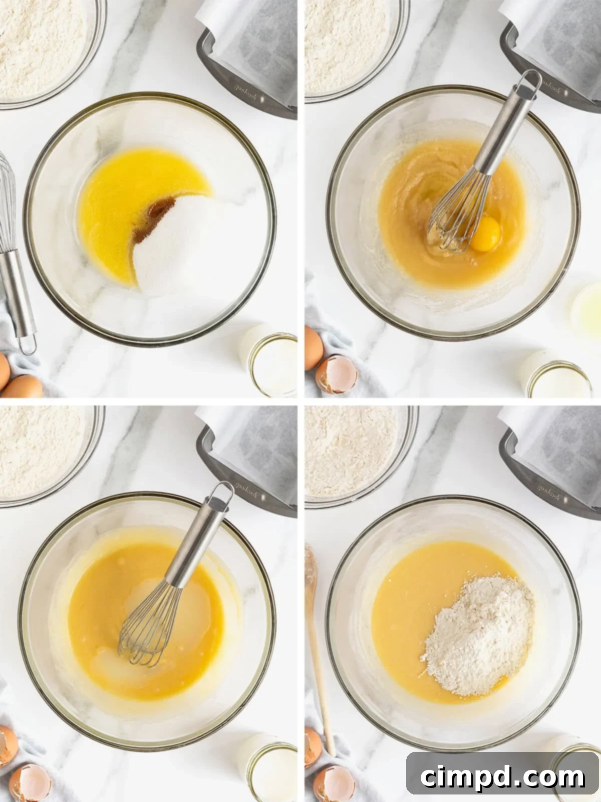 Steps to make lemon blueberry bread.