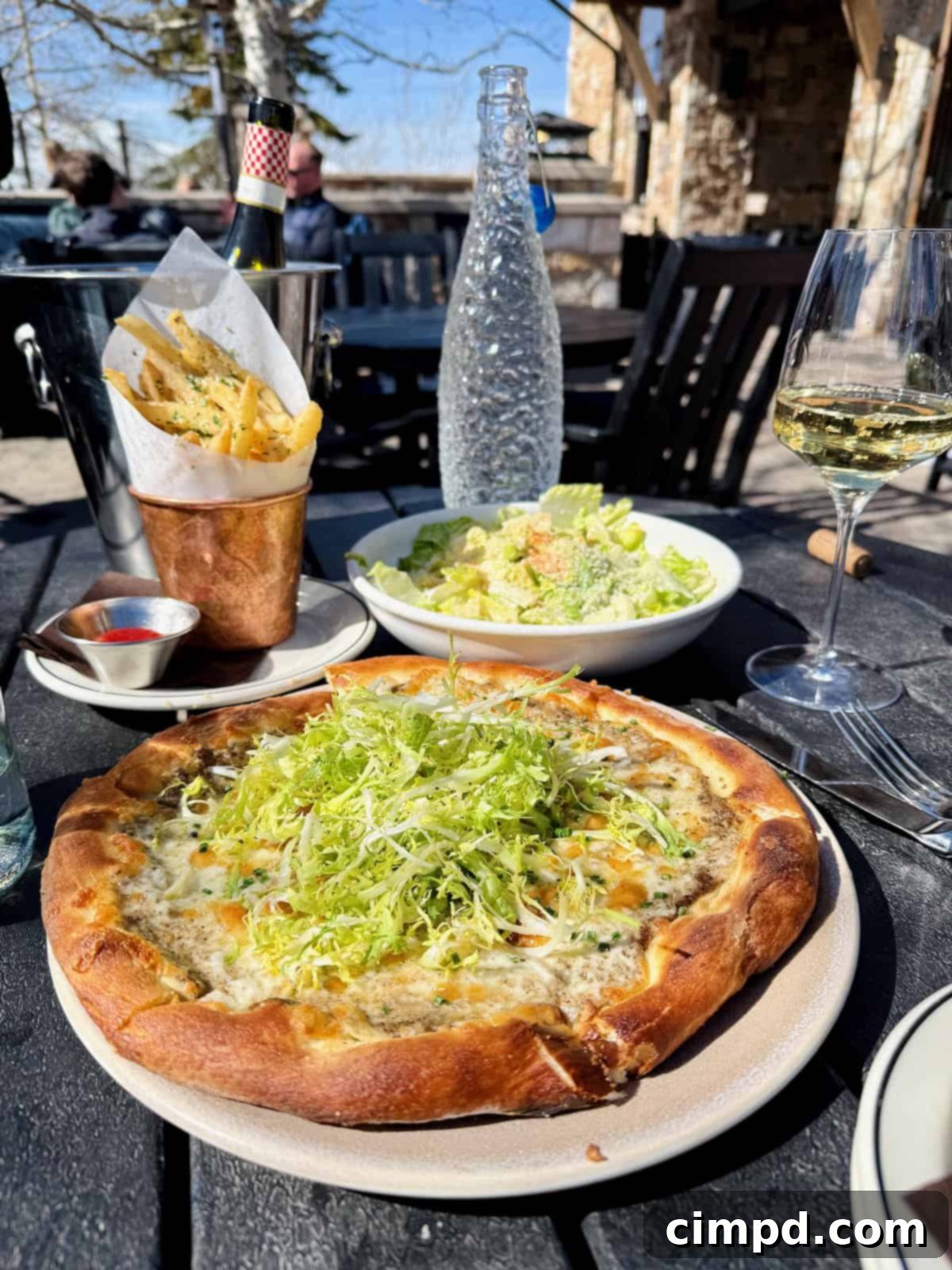 A gourmet truffle pizza, a highlight of lunch at Brasserie 7452 at the St. Regis Deer Valley.