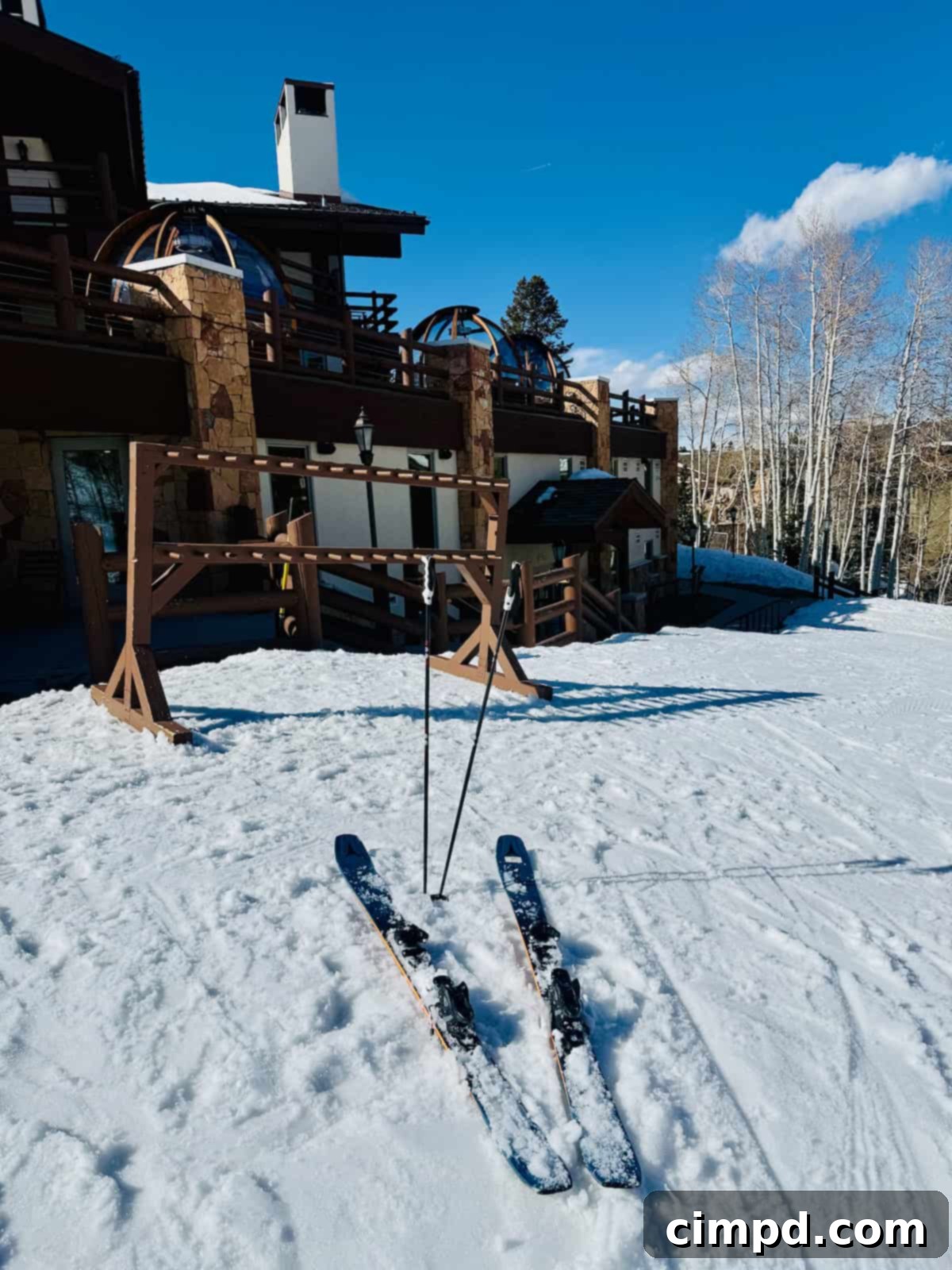 A pristine ski valet station at Stein Eriksen Lodge, showcasing top-notch service for skiers.
