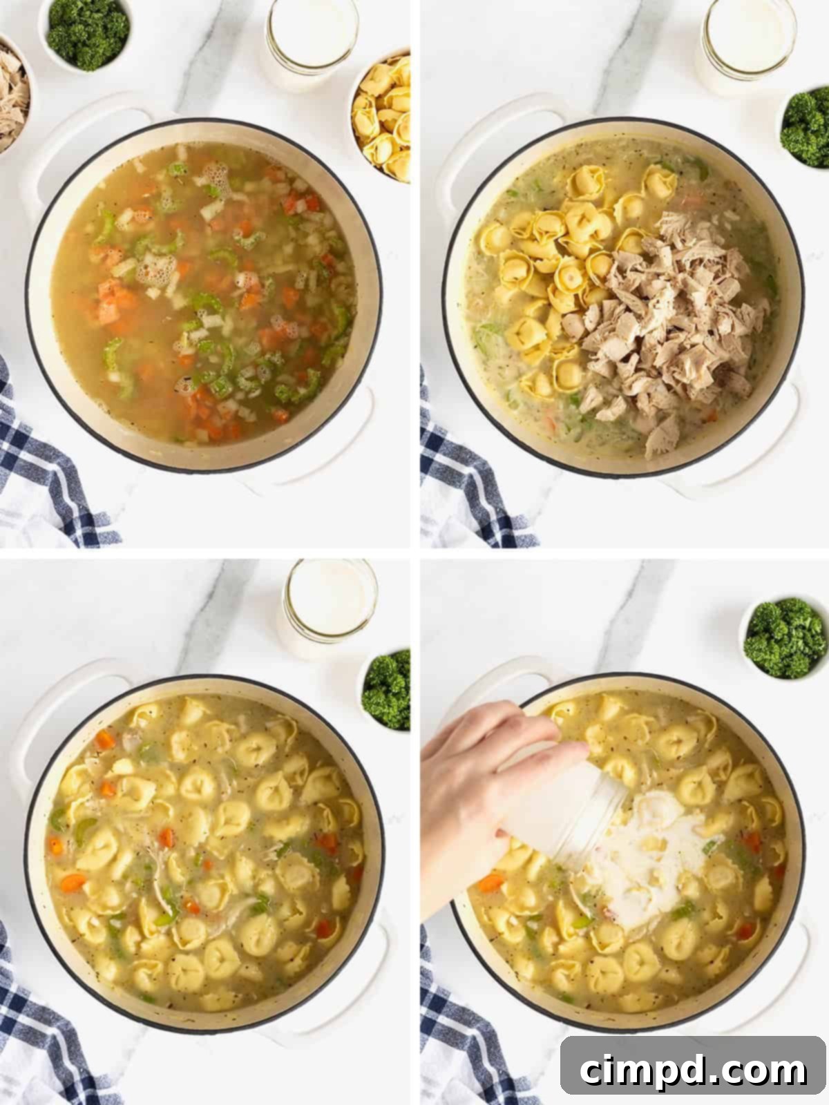 Homestyle Creamy Chicken Tortellini Soup 7 Steps to make creamy chicken tortellini soup.