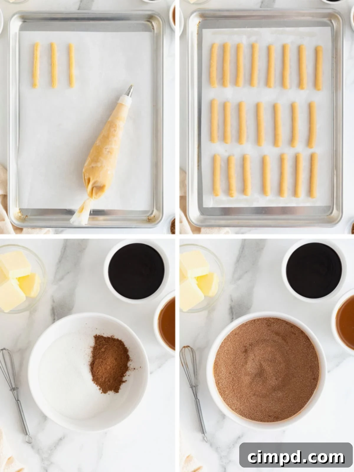 Guilt-Free Baked Churros 9 Steps to make baked churros.