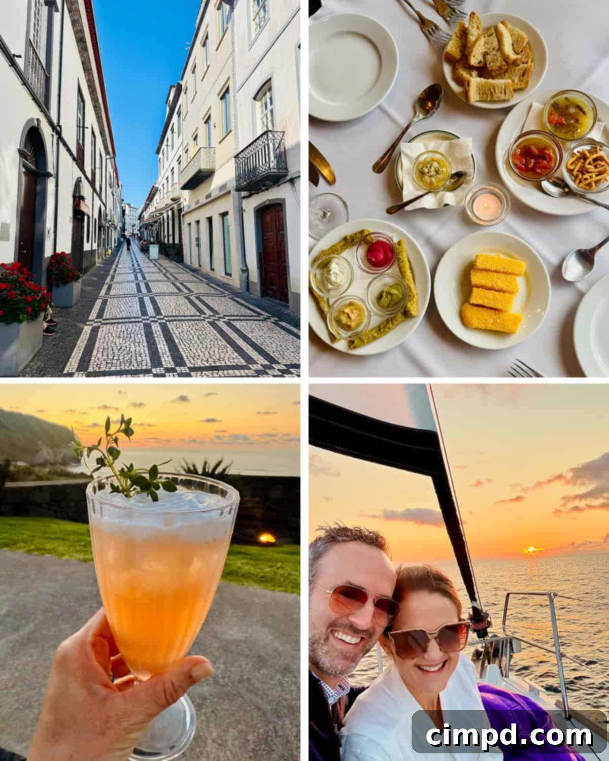 A beautiful panoramic view of the rugged coastline and clear waters of Azores, Portugal.