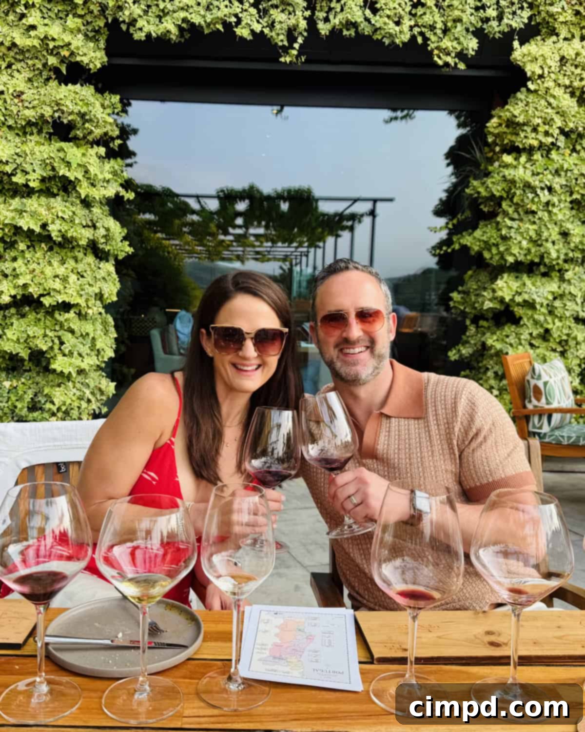 Maegan and Brandon Brown enjoying a delightful wine tasting experience in Portugal's Douro Valley.