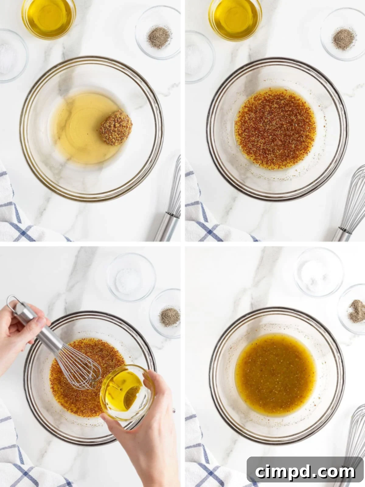 Sparkling Vinaigrette 6 Steps to make champagne vinaigrette.