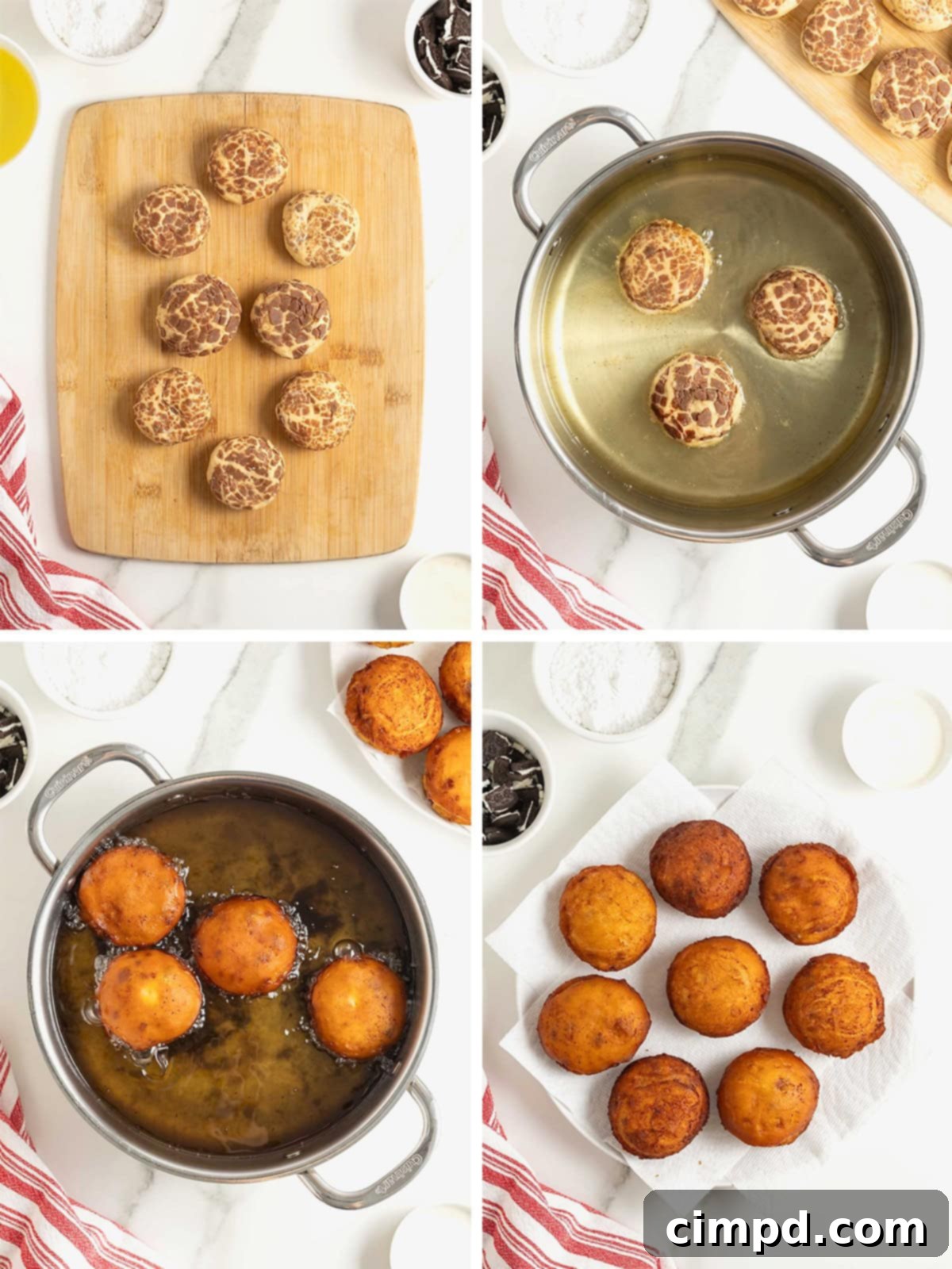 Cinnamon Bun Oreo Fritters 8 Steps to make cinnamon roll fried Oreos.