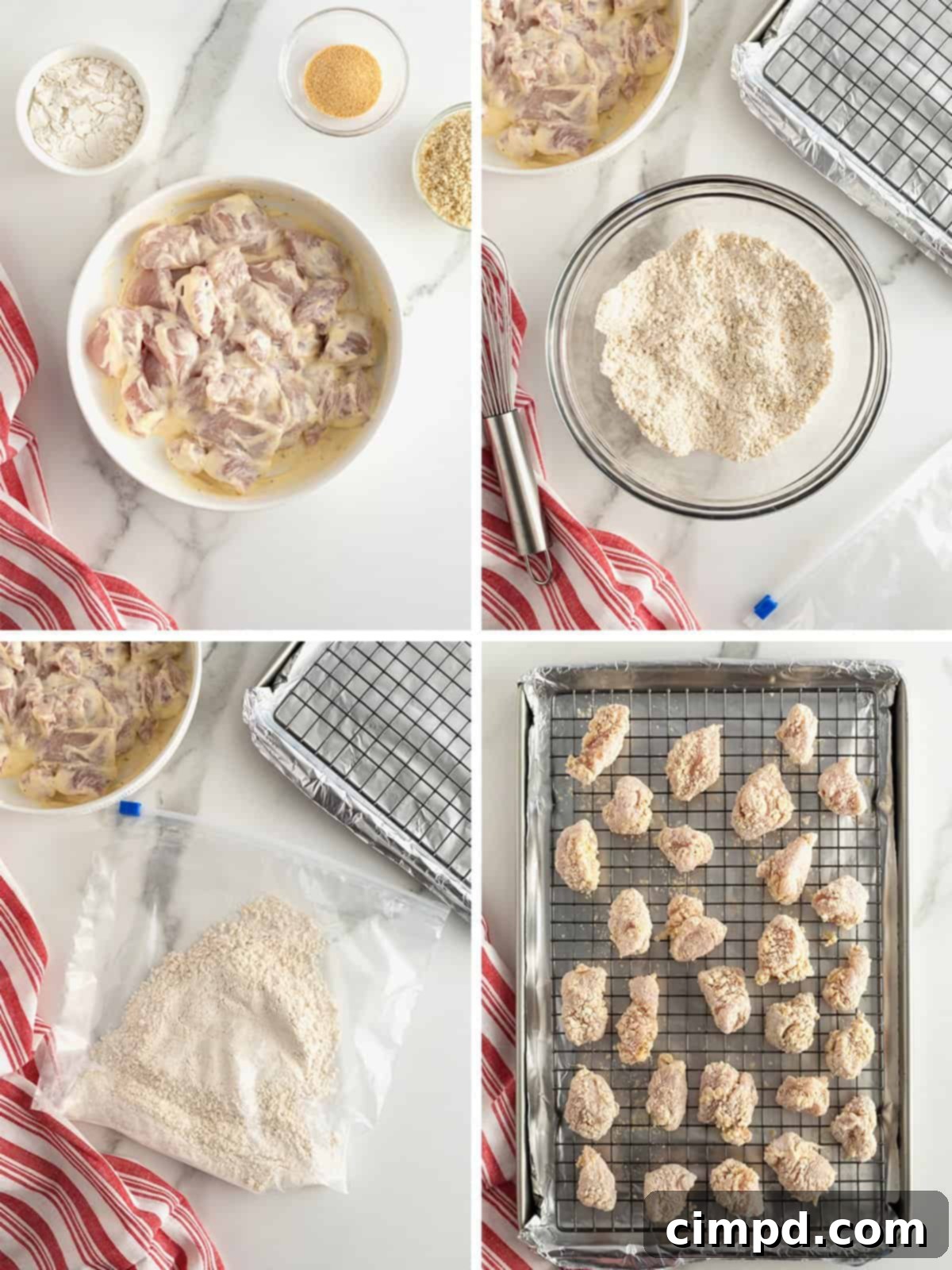 How to bread chicken nuggets for baking