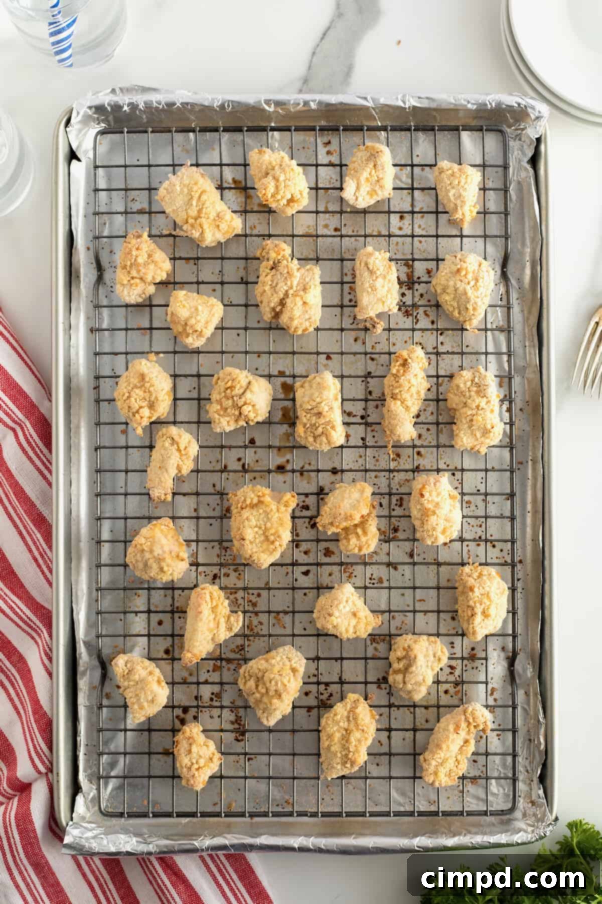 Baked Chicken Nuggets fresh from the oven
