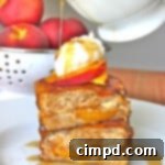 Stuffed Peach Bread French Toast by The BakerMama