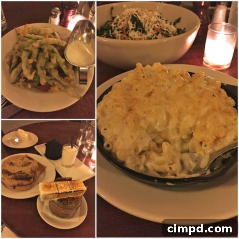 Delicious dinner spread at The Smith Restaurant