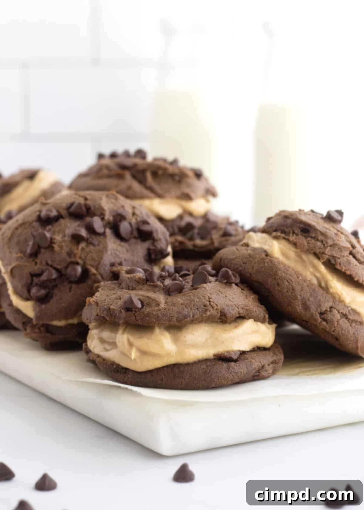 Peanut Butter Chocolate Dream Puffs 3 Delicious Chocolate Peanut Butter Cream Puffs by The BakerMama