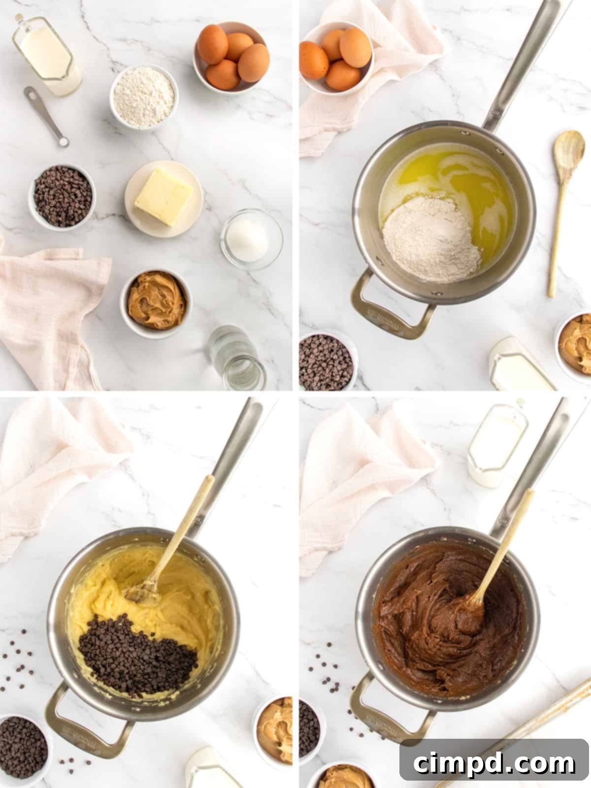 Peanut Butter Chocolate Dream Puffs 4 Chocolate Peanut Butter Cream Puffs baking process