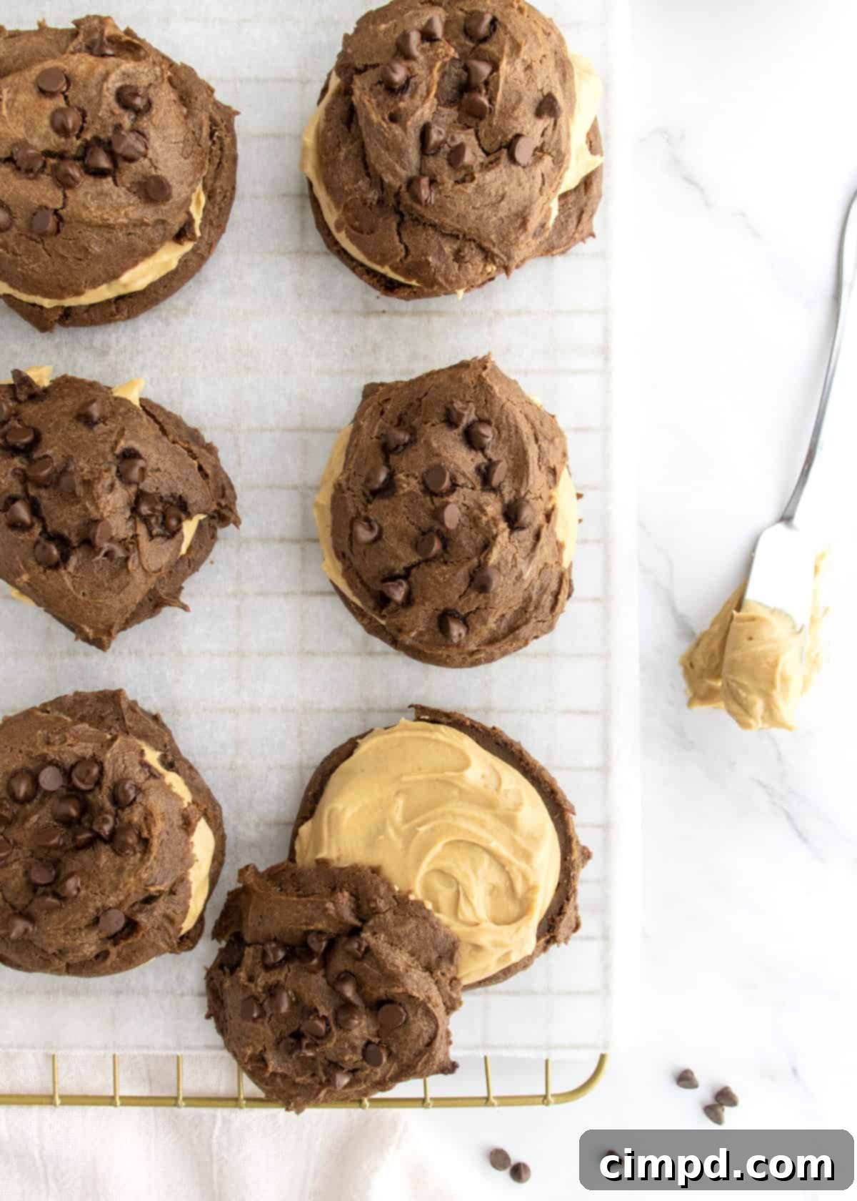 Peanut Butter Chocolate Dream Puffs 7 Assembled Chocolate Peanut Butter Cream Puffs ready to serve