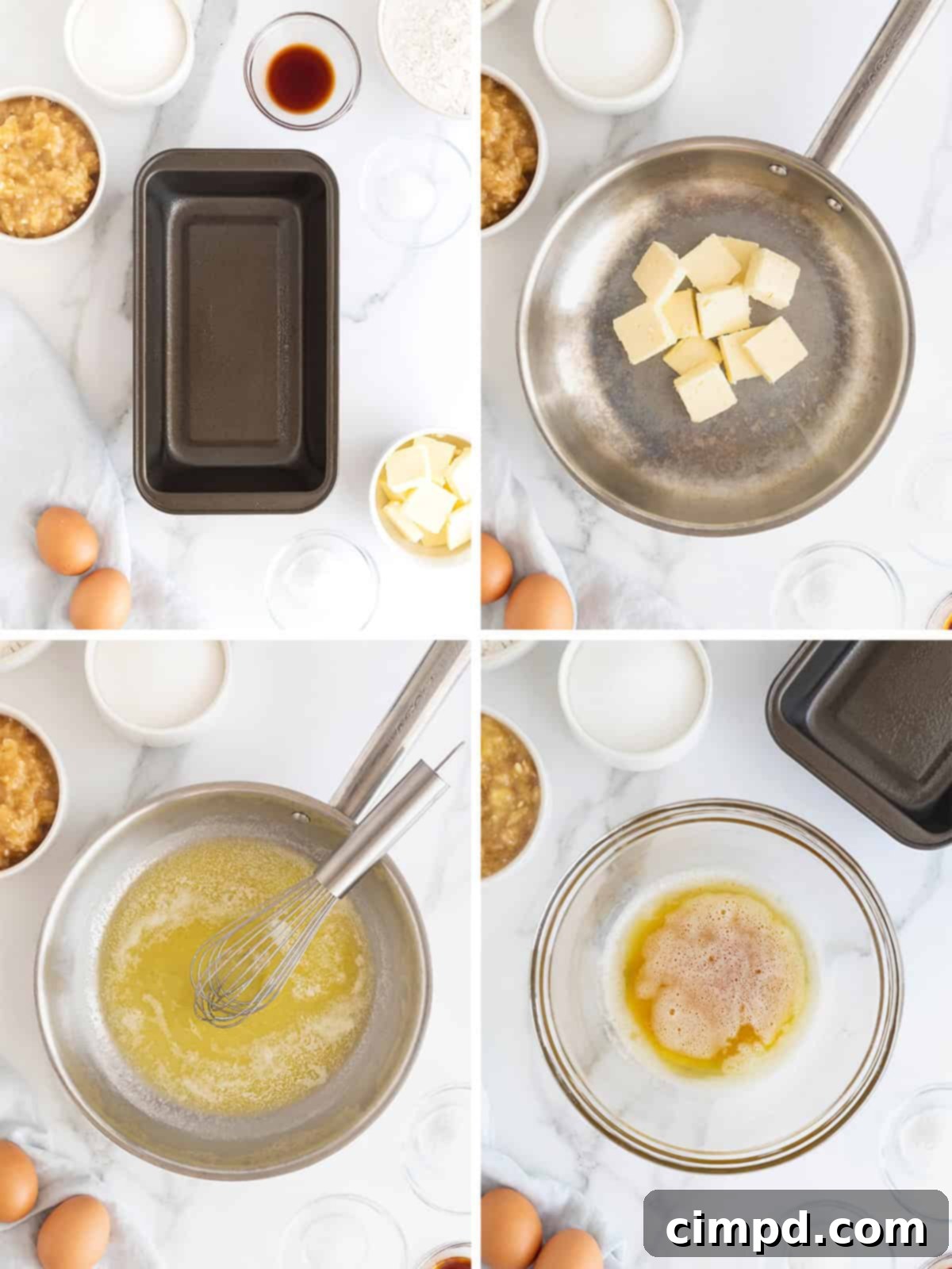 Next Level Brown Butter Banana Bread 6 How to make brown butter banana bread.