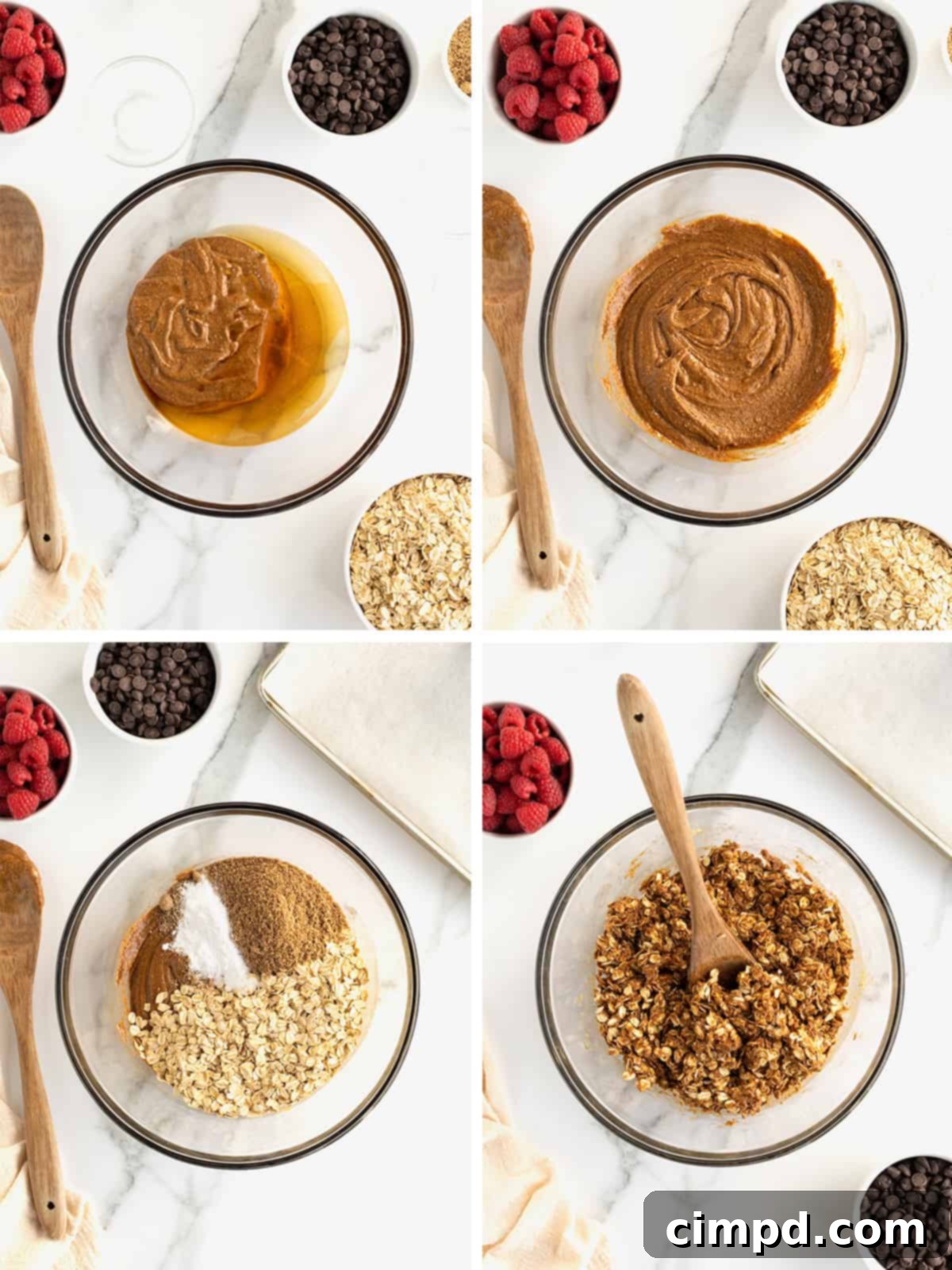 Fudgy Flourless Dark Chocolate Raspberry Oat Cookies 7 Flourless Dark Chocolate Raspberry Oatmeal Cookies by The BakerMama