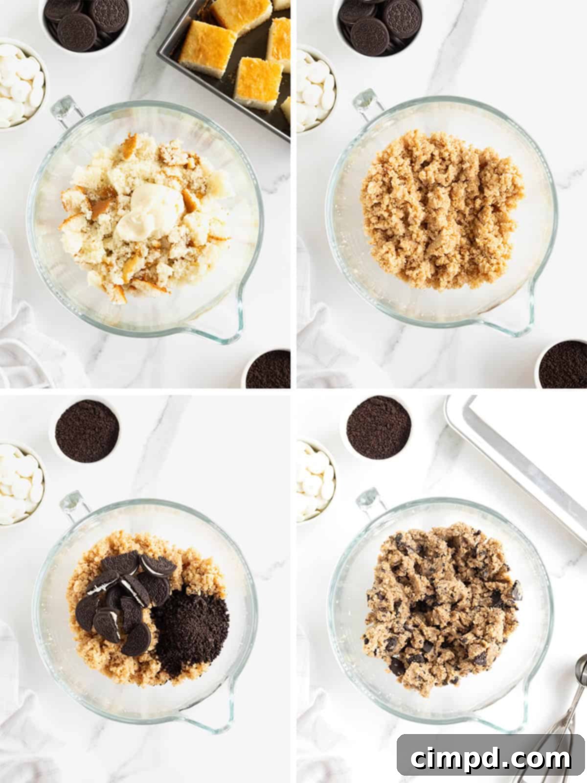 Steps to make Oreo cake balls.