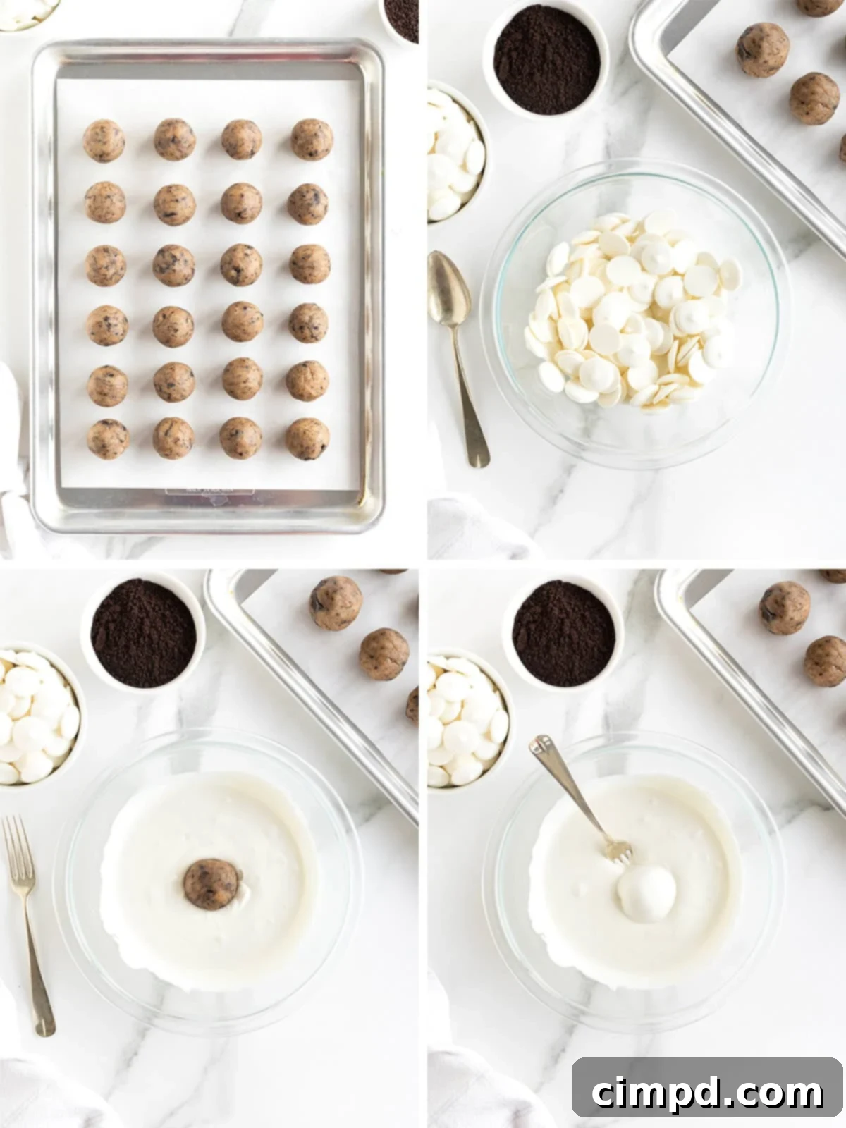Steps to make Oreo cake balls.
