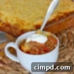 Chili Cornbread Casserole recipe card image