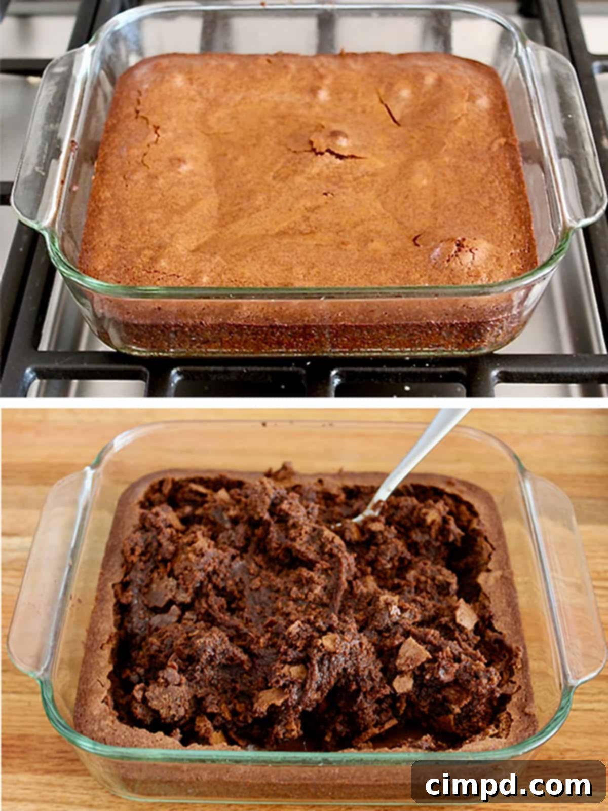 Illustrated steps showing how to bake brownies and then roll the fudgy mixture into perfect balls, ready for the next stage of preparation.