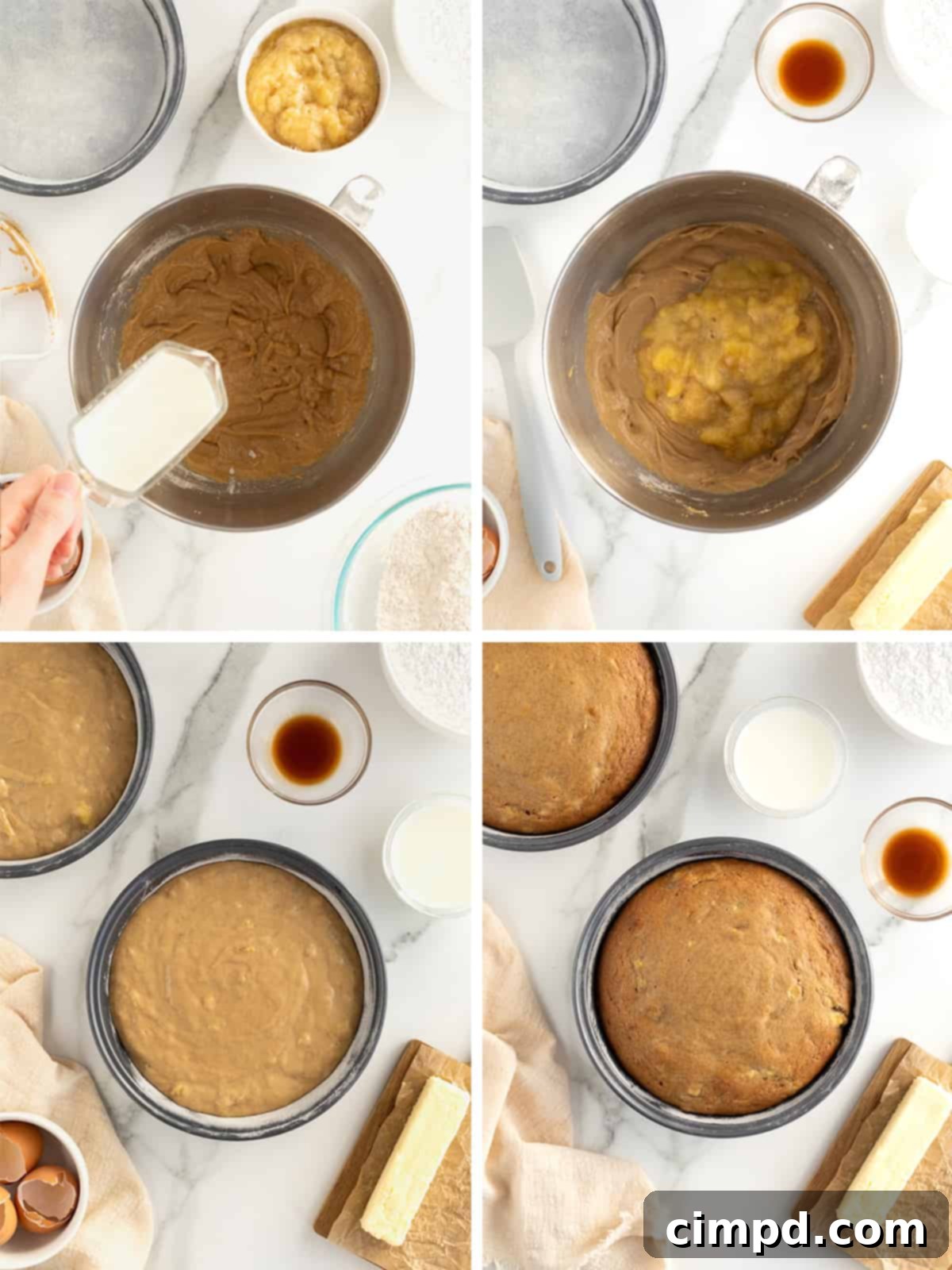 Nutty Brown Butter Banana Cake 10 Baked Banana Cake layers cooling