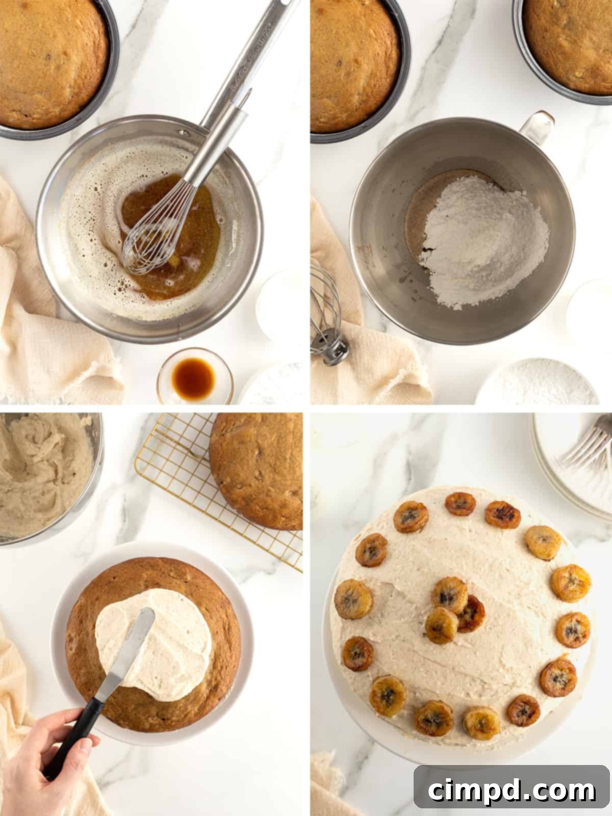 Nutty Brown Butter Banana Cake 11 Fully assembled Banana Cake with Brown Butter Frosting