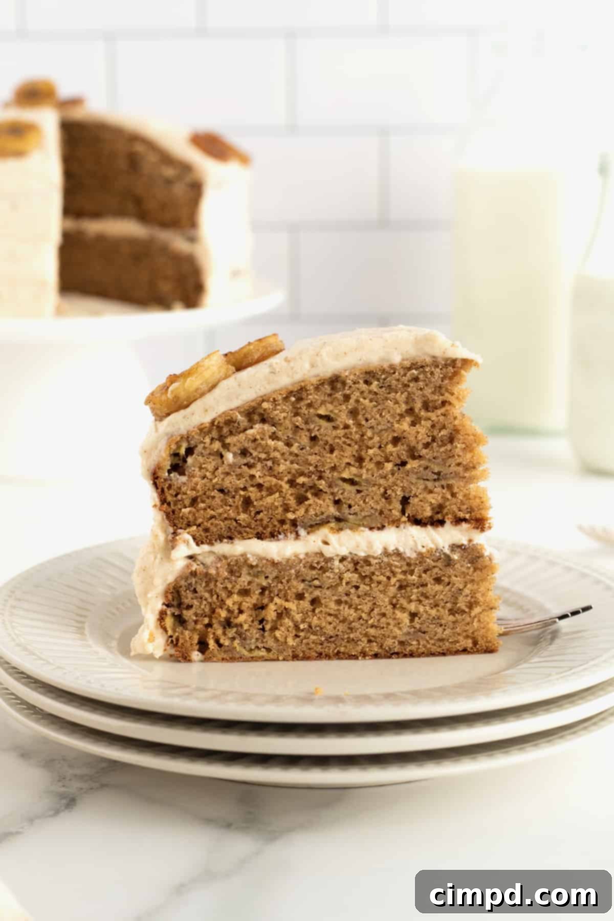 Nutty Brown Butter Banana Cake 12 Banana Cake with Brown Butter Frosting ready to be stored