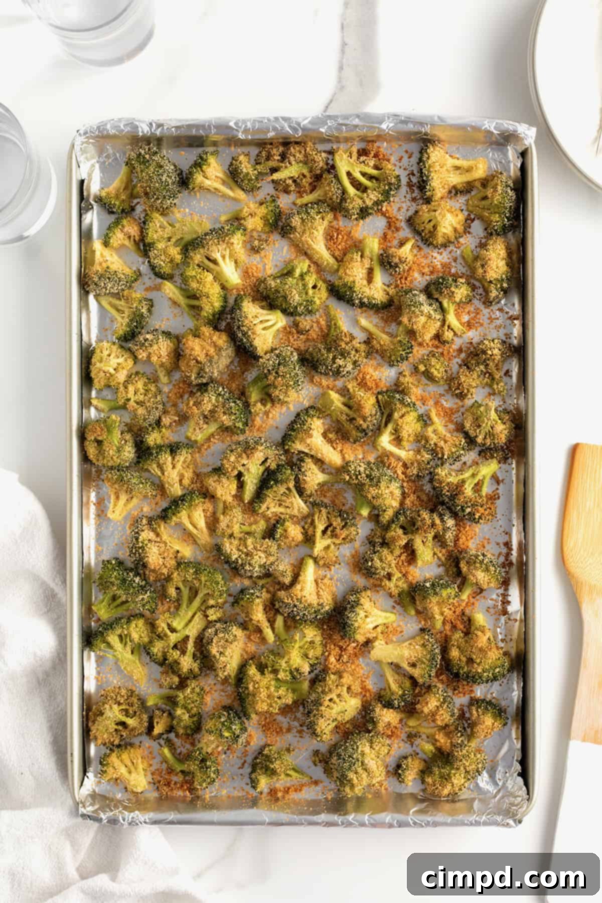 Crispy Oven Fried Broccoli fresh out of the oven