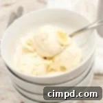 Banana Bliss Scoop 2 Homemade Banana Ice Cream in a bowl with scoop