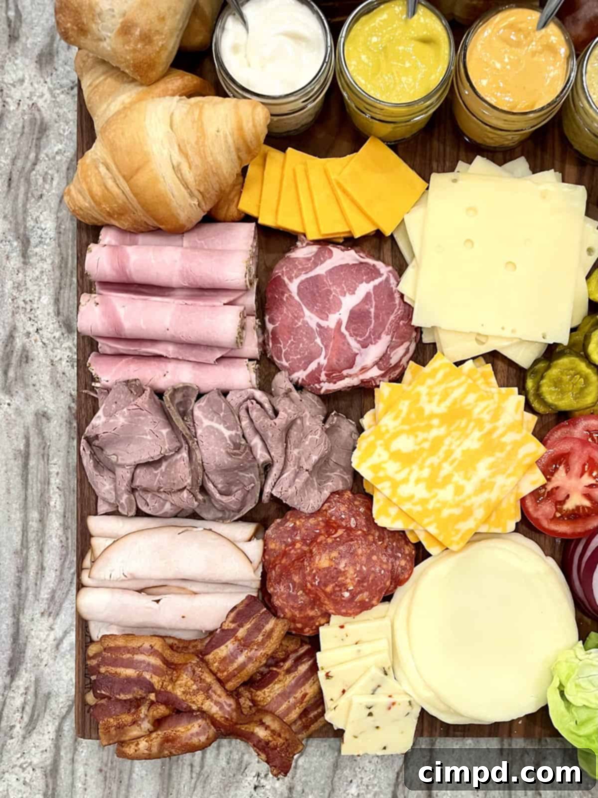 Craft Your Perfect Sandwich Board 5 Another perspective of a bountiful Build-Your-Own Sandwich Board, showcasing the diverse spread.