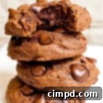 Triple Chocolate Pumpkin Cookies on a plate