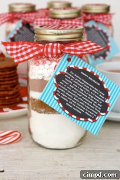 Peppermint Hot Cocoa Cookies in a Jar, a perfect holiday gift