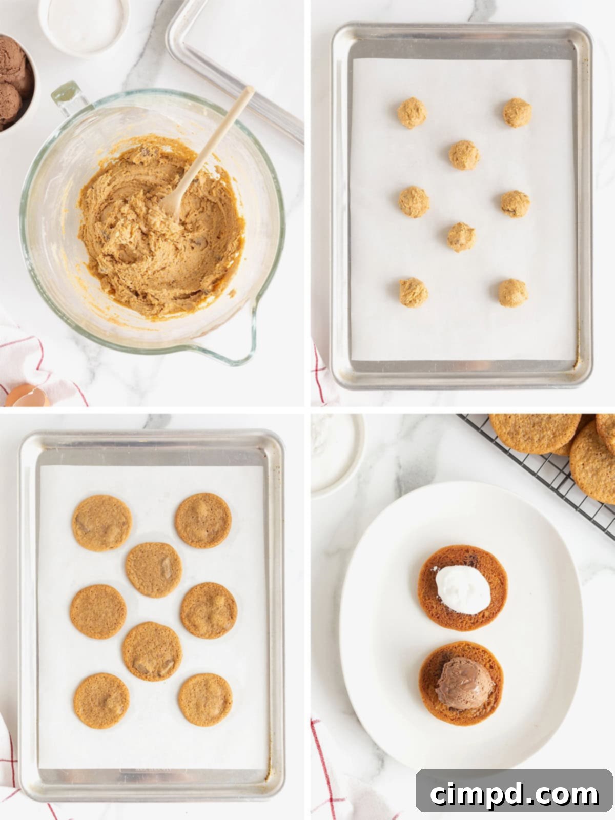 Steps to make S'mores Ice Cream Sandwiches.