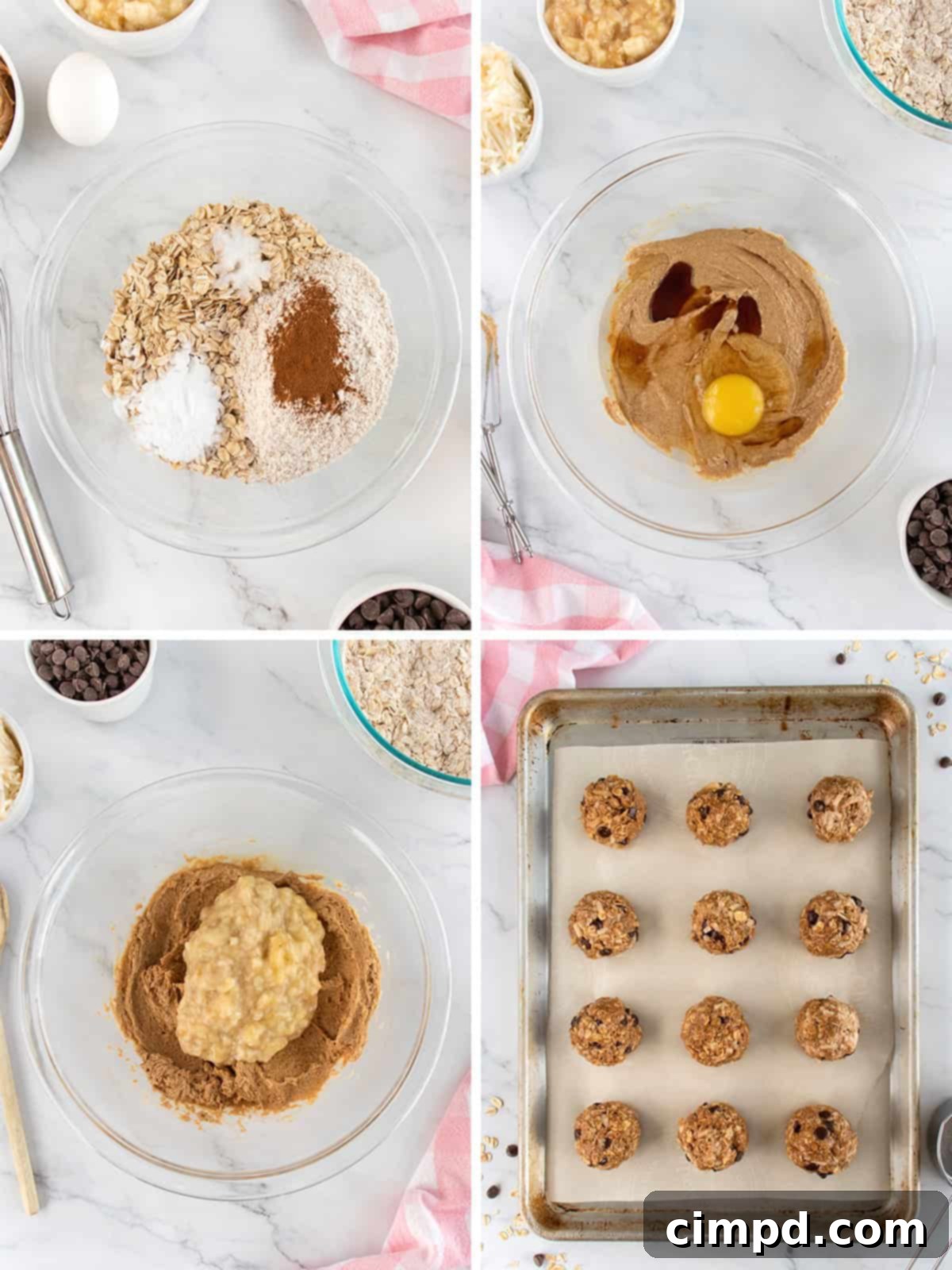 Steps to make Breakfast Cookies.