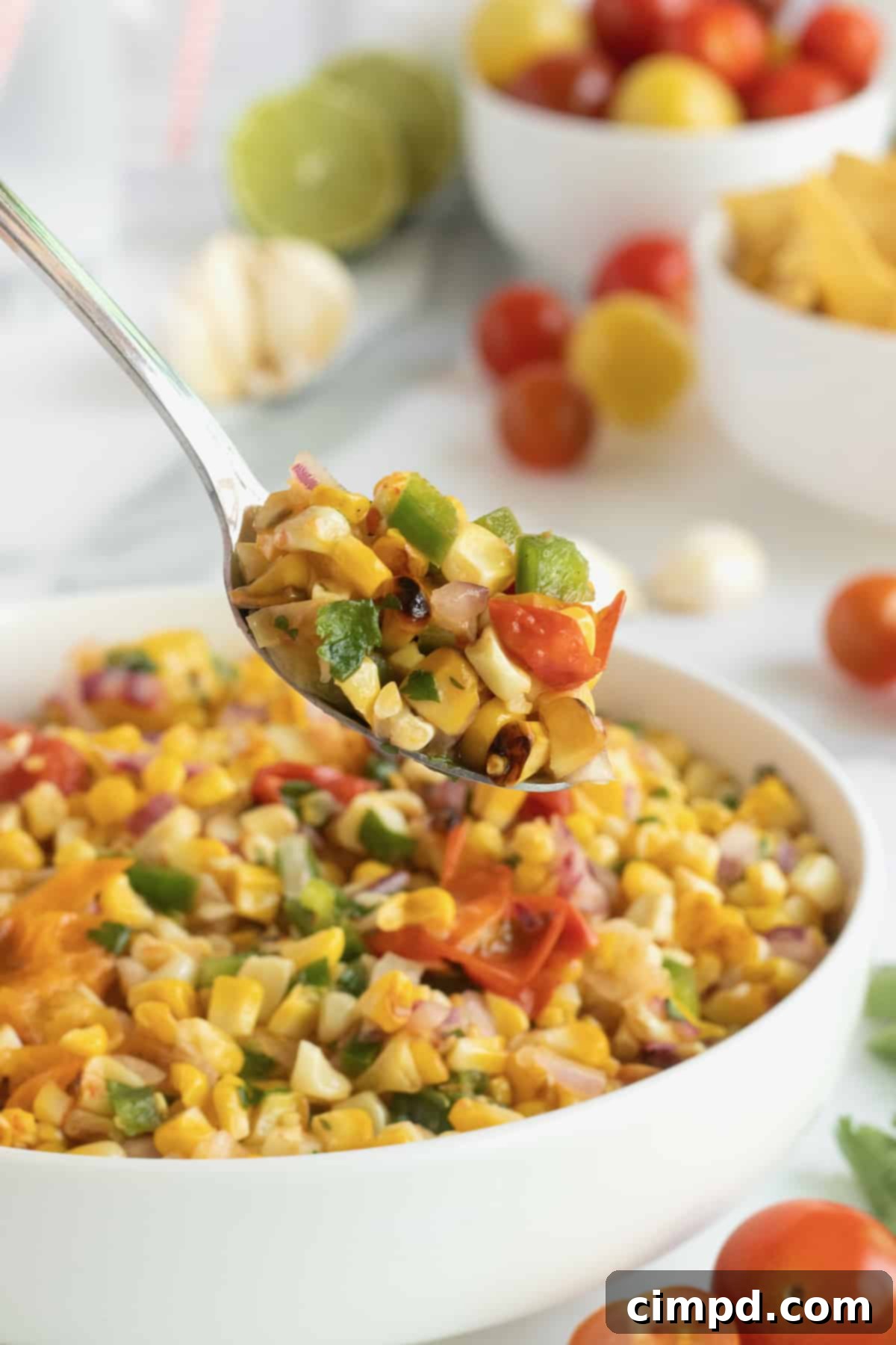 Ingredients for Grilled Corn and Roasted Tomato Salsa - Flavor Fusion