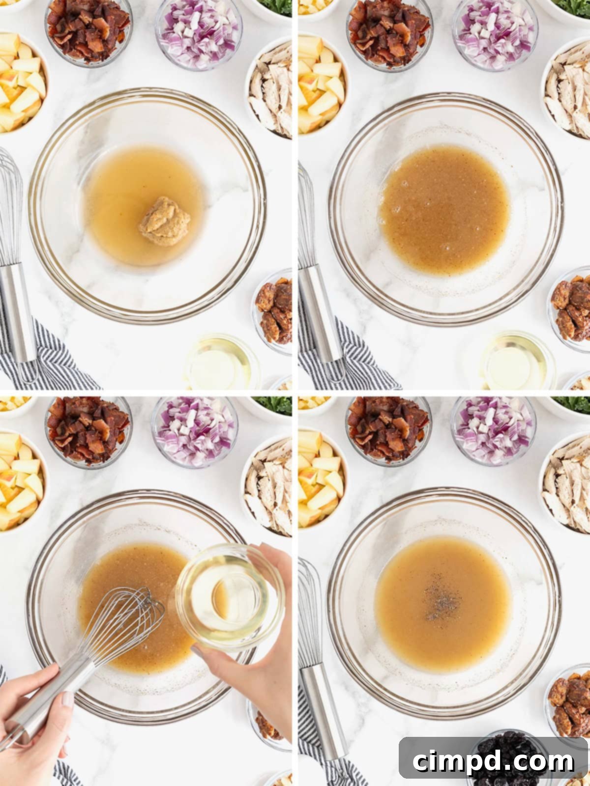 Steps to make Champagne Vinaigrette for a Newporter Salad.