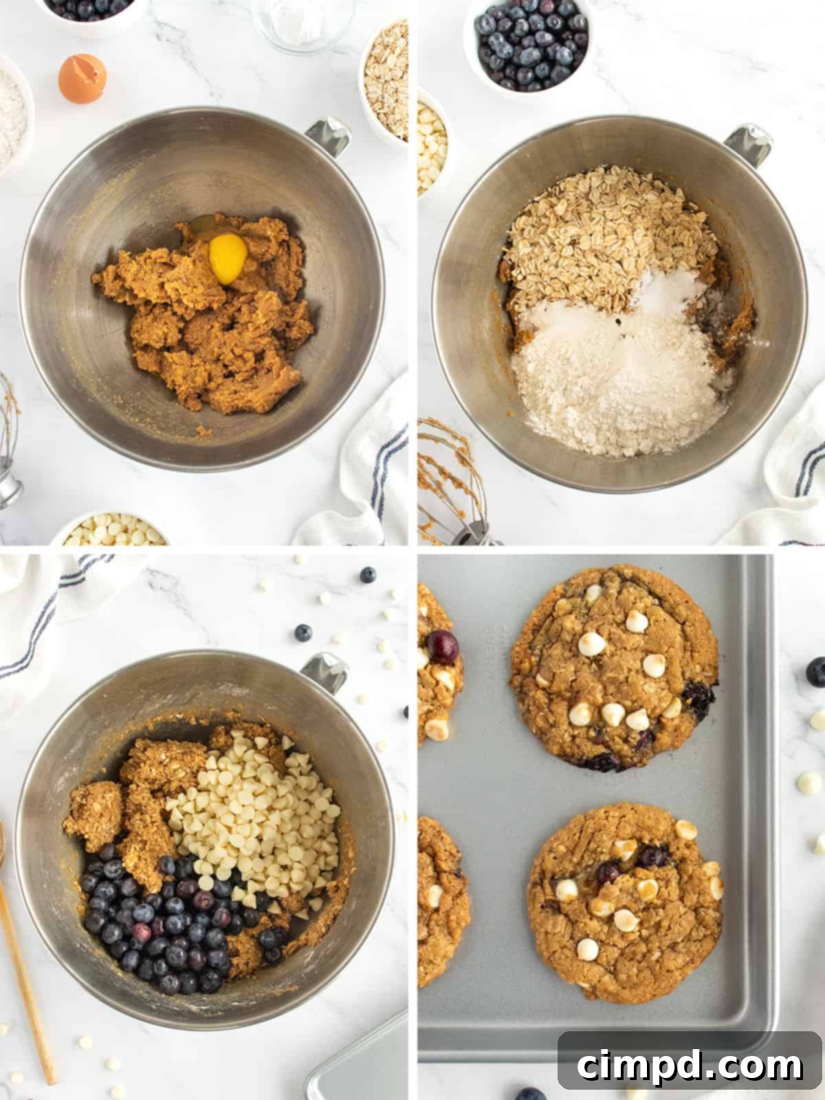 Luscious White Chocolate Blueberry Oatmeal Cookies 6 White Chocolate Blueberry Oatmeal Cookies by The BakerMama