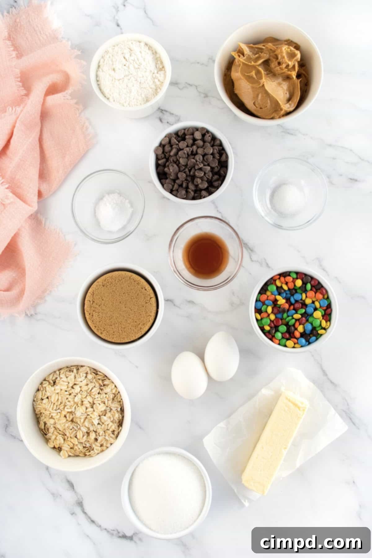Monster Cookie Bars cooling in a baking dish