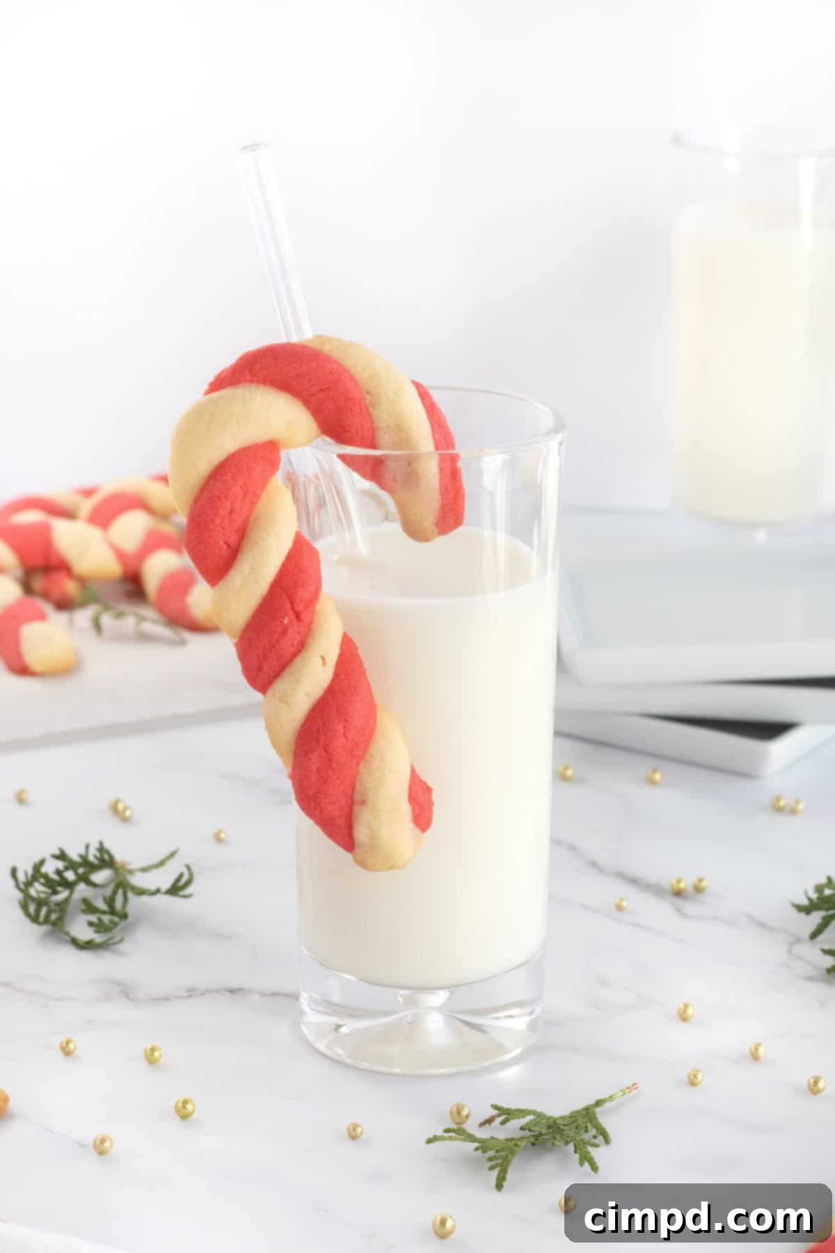 Delightful red and white twisted Candy Cane Cookies, a perfect holiday treat