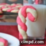 Beautifully crafted Candy Cane Cookies with vibrant red and white swirls